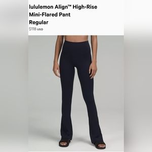 NWT Lululemon Align High-Rise Rib Mini-Flare Leggings, Regular length, True Navy